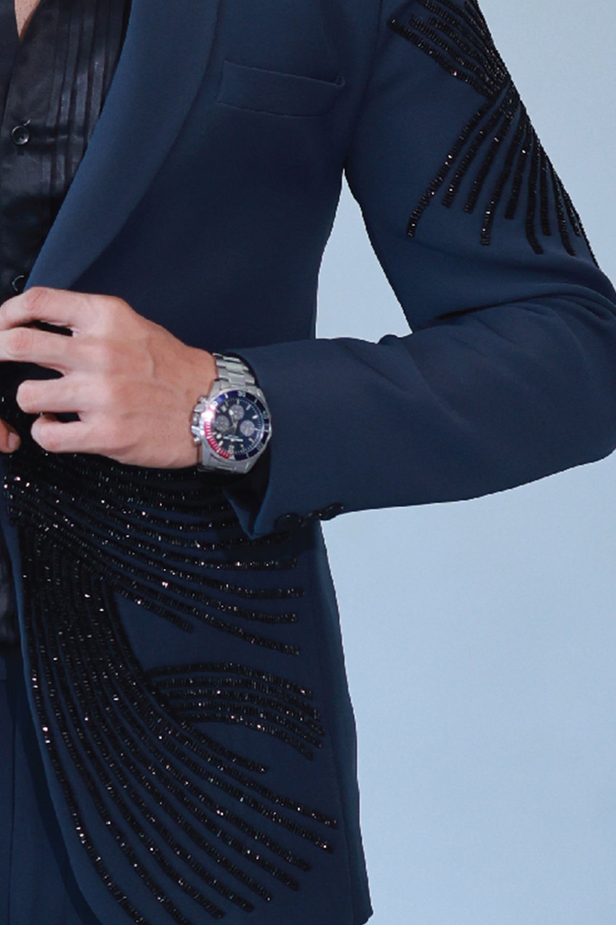 Midnight Majesty Peacock Blue Suit