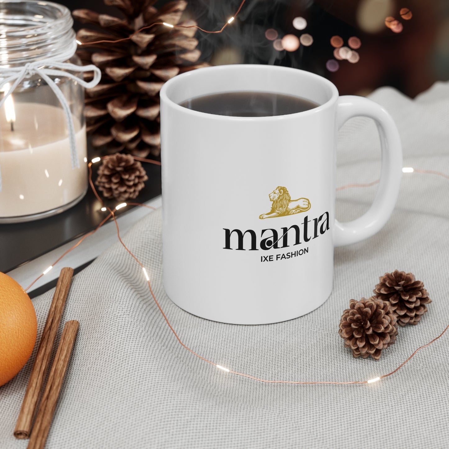 Stylish Mantra Lion Printed 11oz Coffee Mug - Perfect for Daily Inspiration