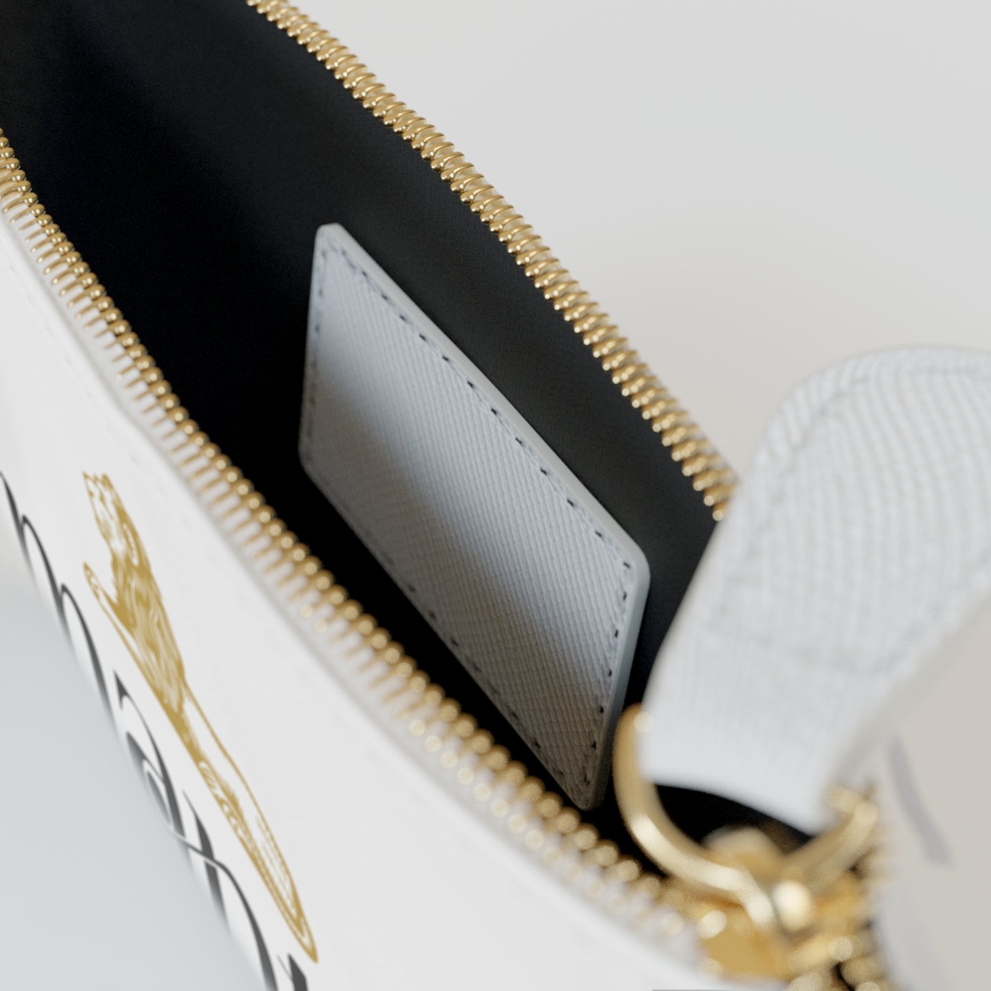 Chic Mini Clutch Bag - Stylish White Accessory with Lion Design