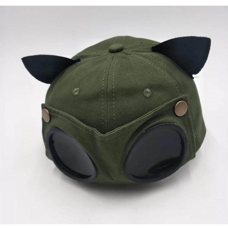 Cat's Ears Pilot Glasses Baseball Cap