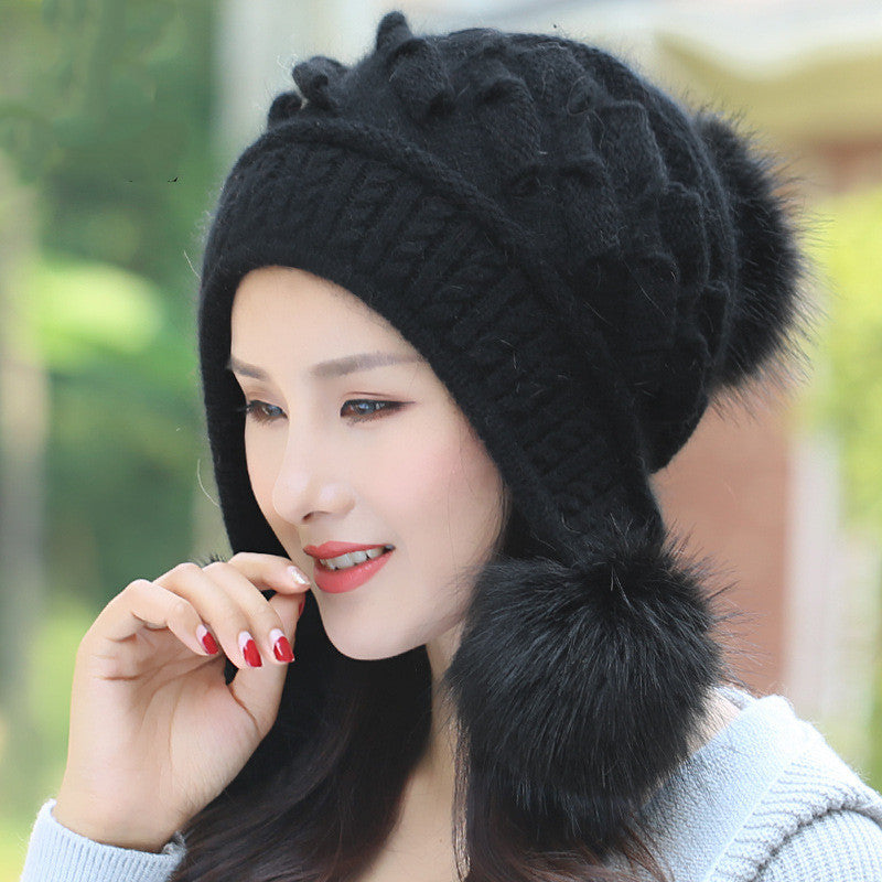 Women's Winter Thick All-match Cute Fur Ball Wool
