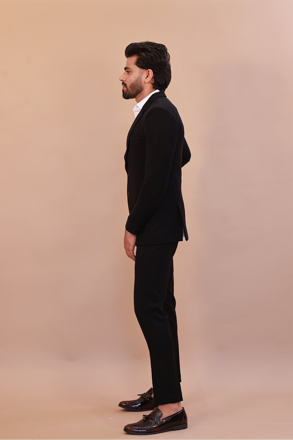 Classic Black Slim-Fit Blazer Suit for Men