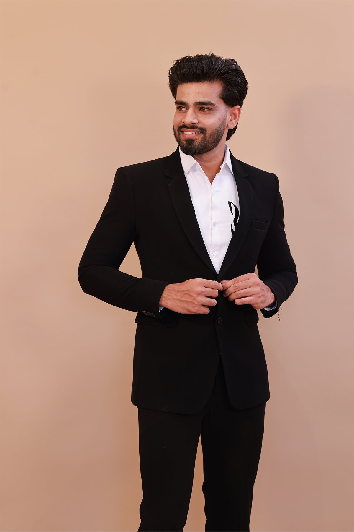Classic Black Slim-Fit Blazer Suit for Men