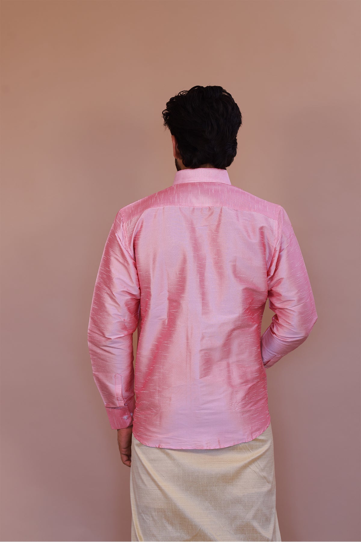 Men's Pink Dupion Silk Shirt - Full Sleeve Luxury Formal Wear