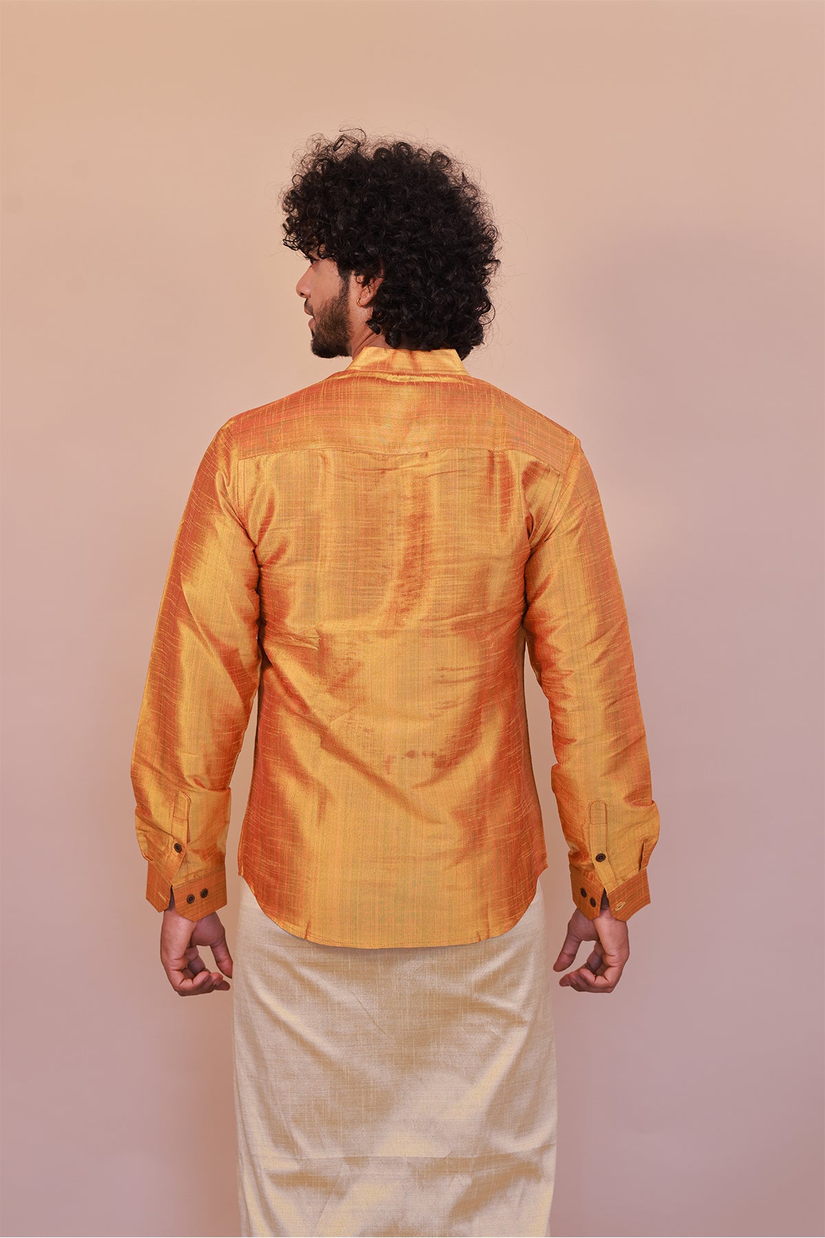 Men's Yellow Short Kurta - Full Sleeve Ethnic Wear for Festive & Casual Occasions