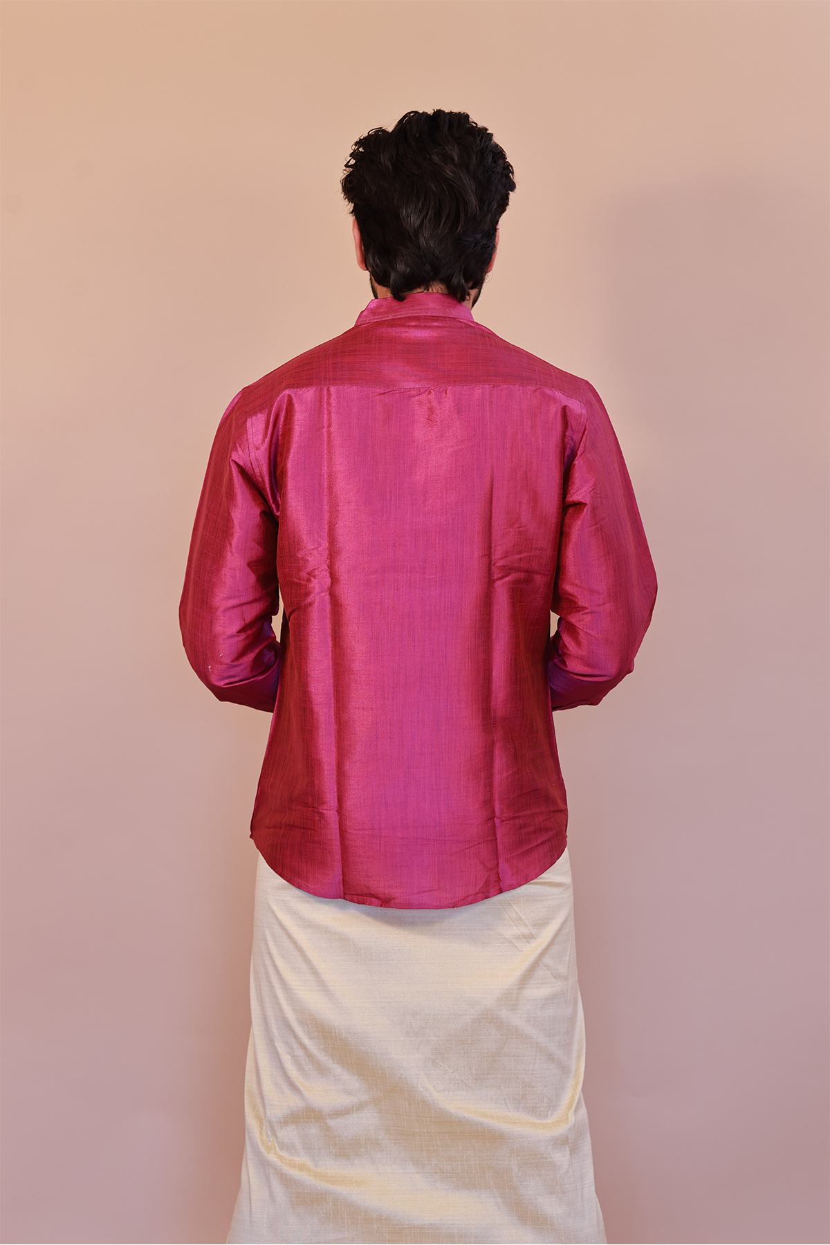 Men's Purple Short Kurta - Full Sleeve Ethnic Wear for Festive & Casual Occasions