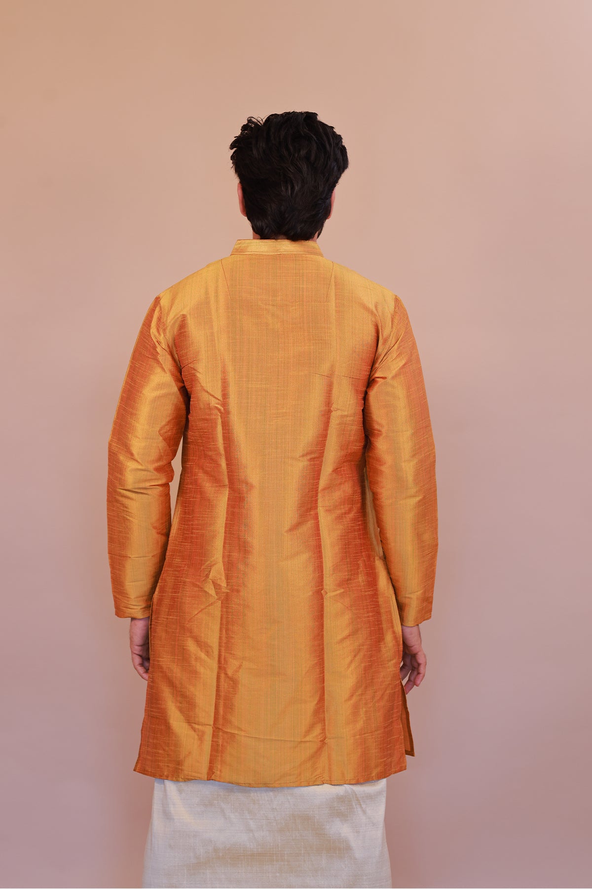 Men's Yellow Silk Kurta - Full Sleeve Traditional Ethnic Wear for Weddings & Festivals