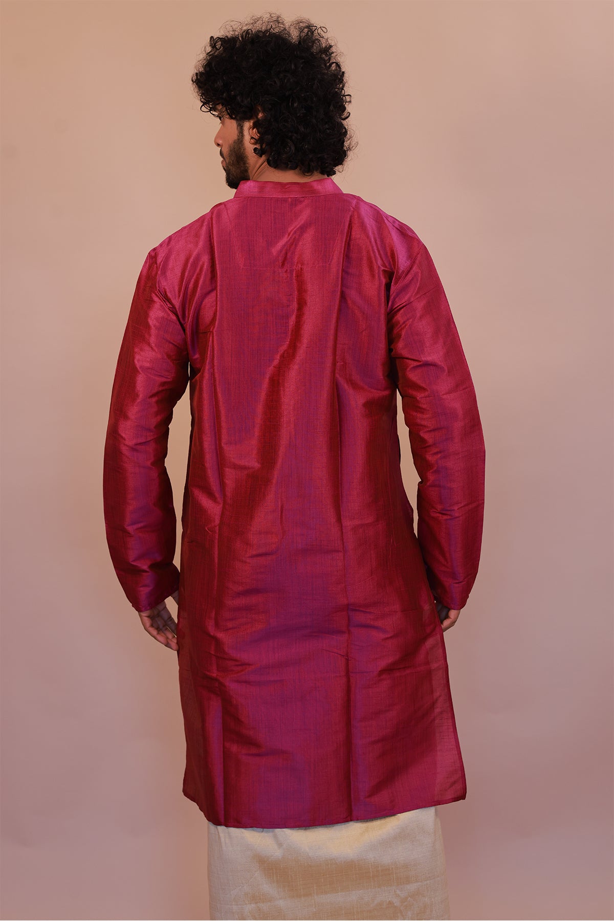 Men's Purple Silk Kurta - Full Sleeve Traditional Ethnic Wear for Weddings & Festivals