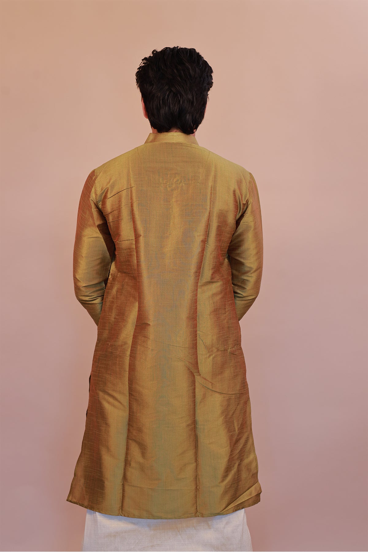 Men's Green Silk Kurta - Full Sleeve Traditional Ethnic Wear for Weddings & Festivals