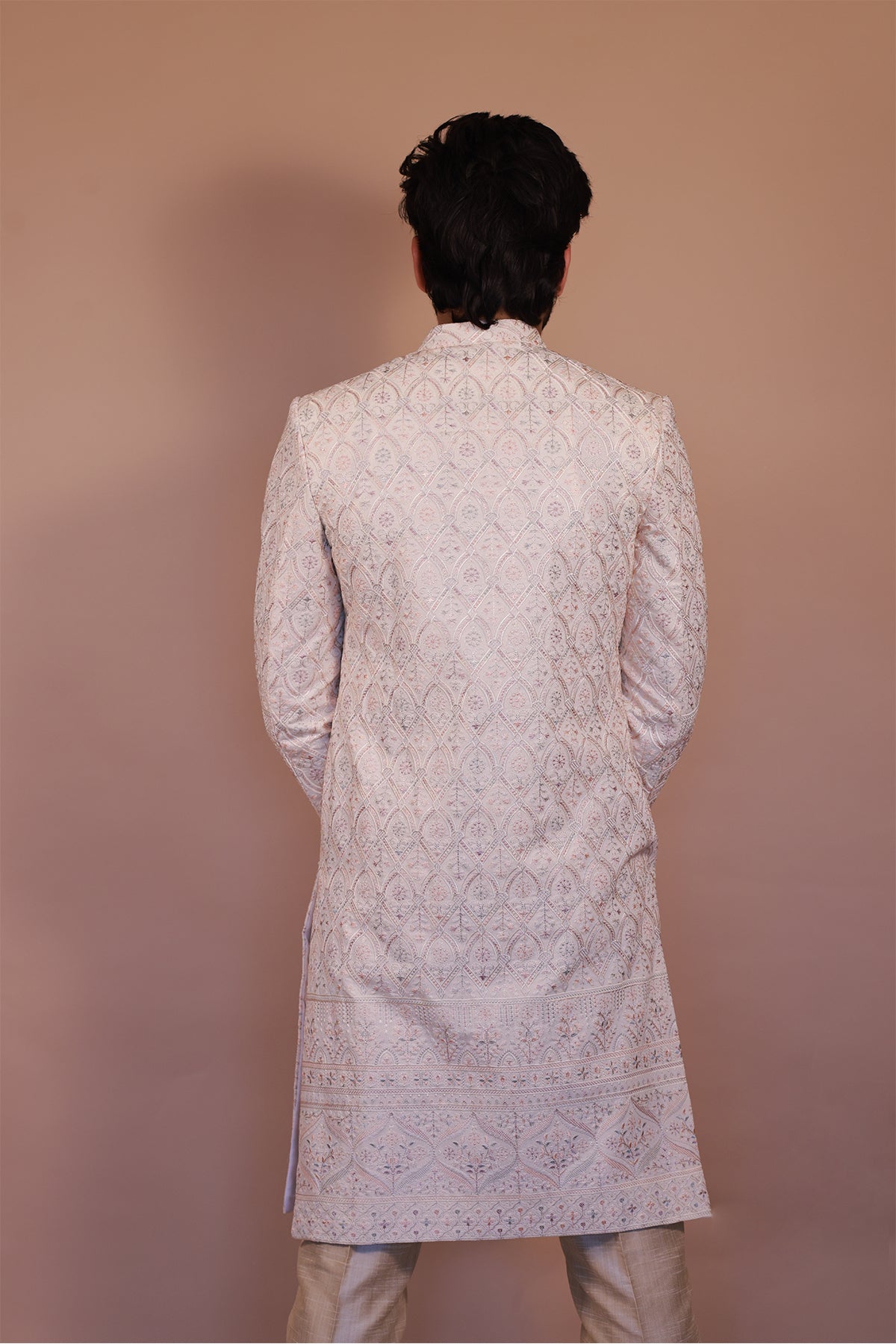 Royal White Sherwani with Ticklys Exclusive Thread Embroidery