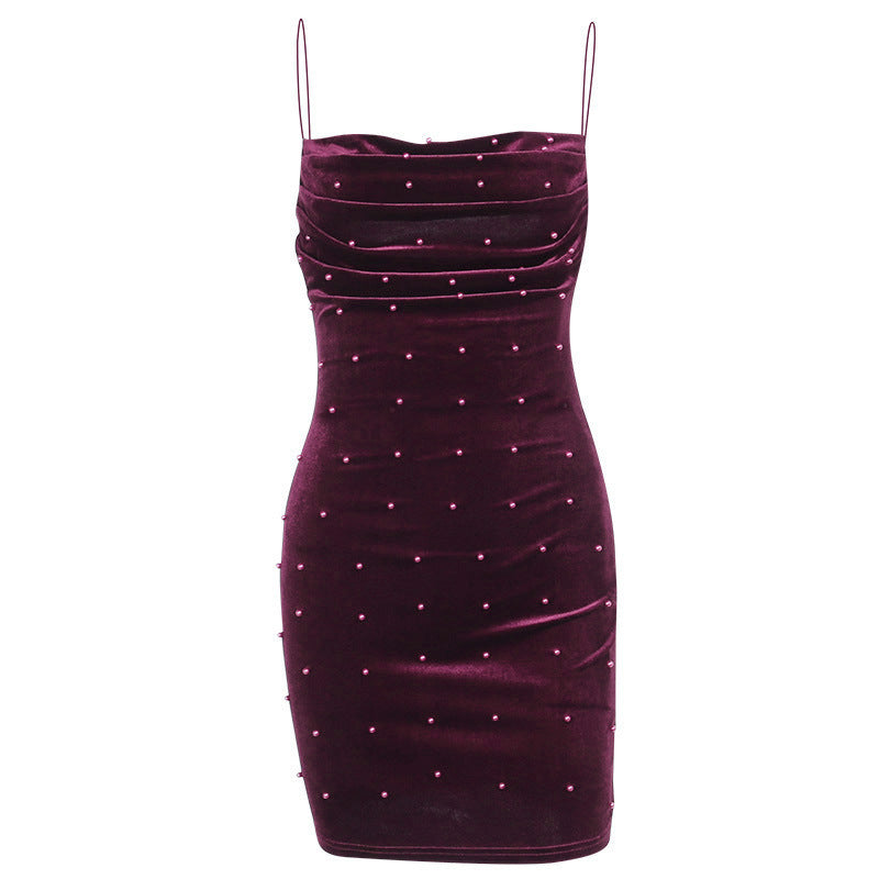 Classic Style Dress Sexy Temperament Elegant Slim Fit Backless Sling