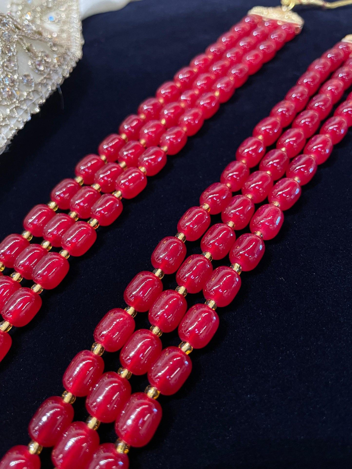 Stunning Red Mala Necklace – Bold Single-Strand Jewelry