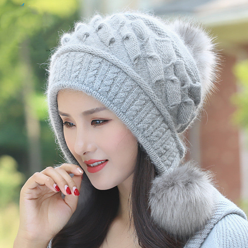 Women's Winter Thick All-match Cute Fur Ball Wool