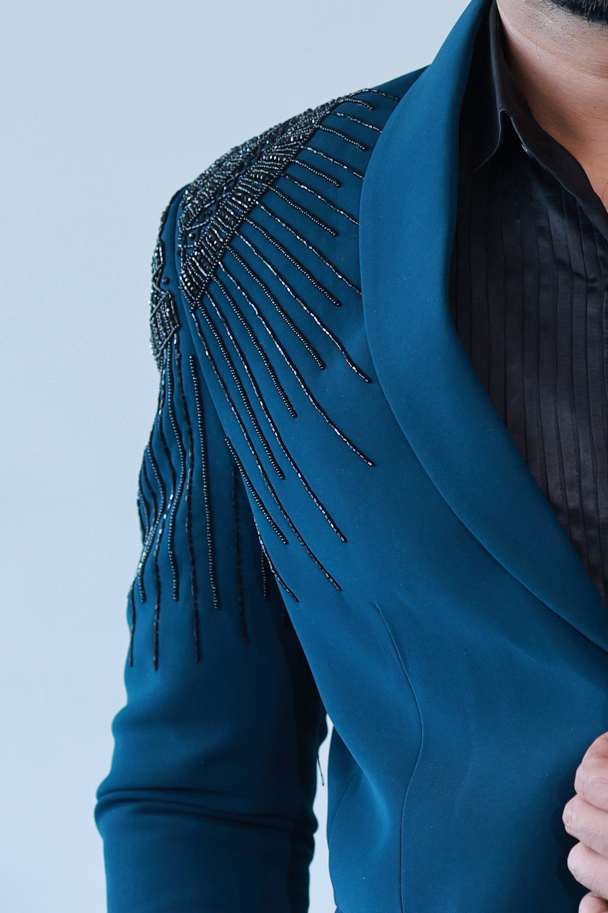 Peacock Green Suit with Embroidery work