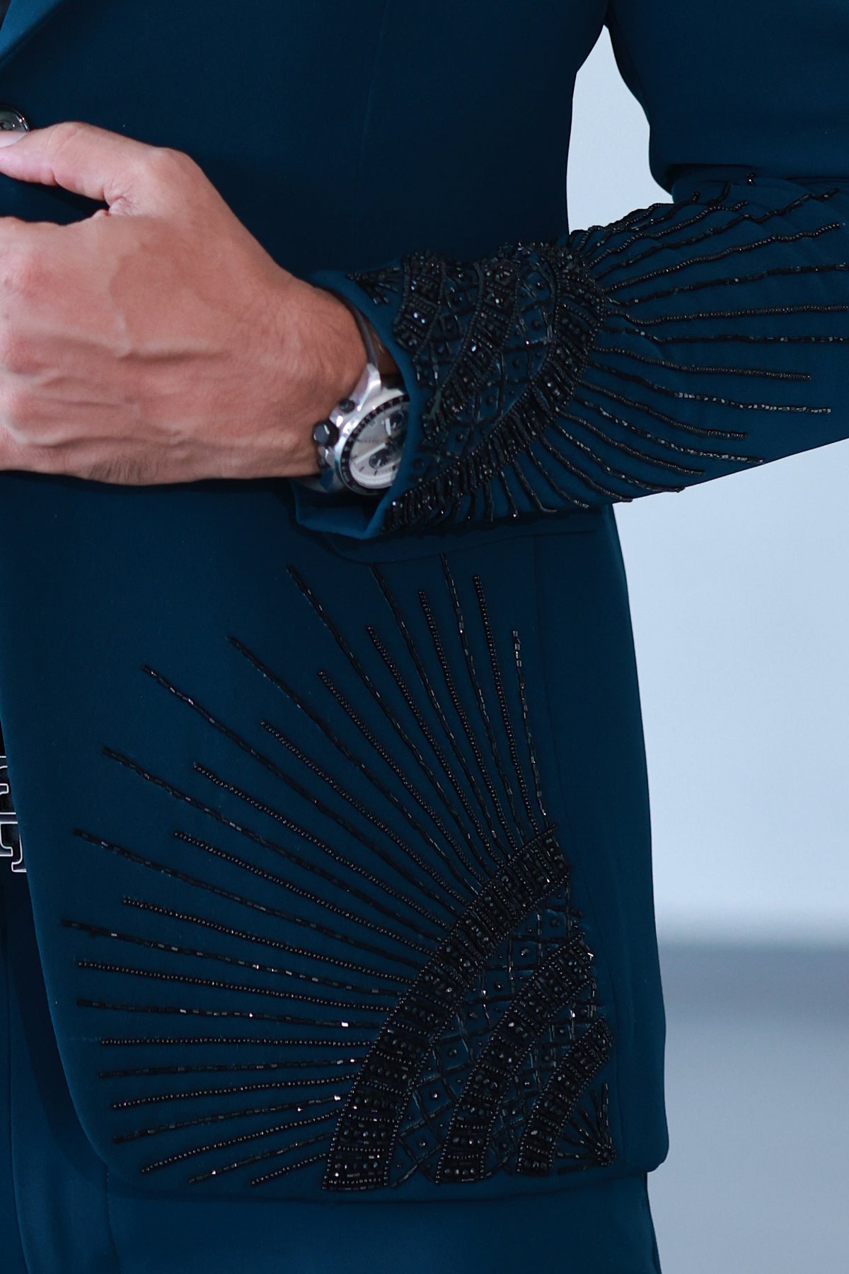 Peacock Green Suit with Embroidery work