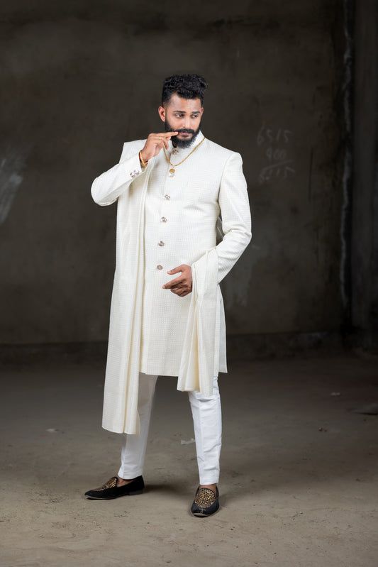 White sherwani set for groom