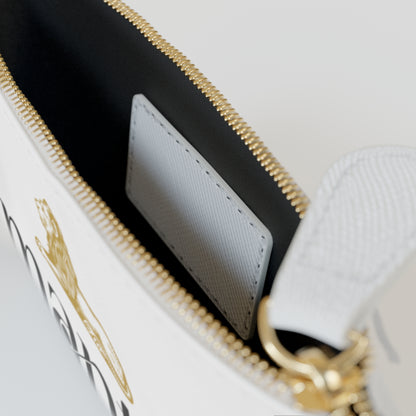 Chic Mini Clutch Bag - Stylish White Accessory with Lion Design