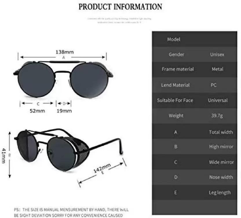 Others Round Sunglasses (Free Size) (For Men & Women, Black)