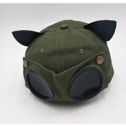 Cat's Ears  Pilot Glasses Baseball Cap