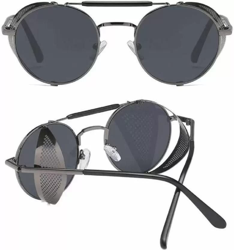 Others Round Sunglasses (Free Size) (For Men & Women, Black)