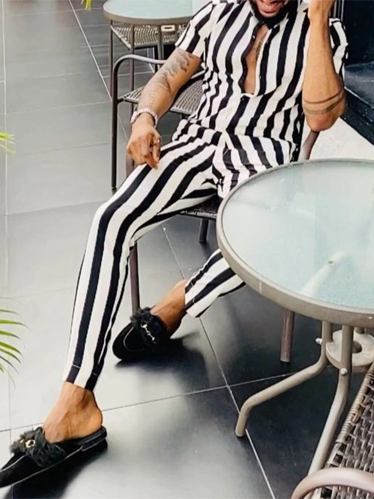 3D Short-sleeved Trousers Shirt Outfit