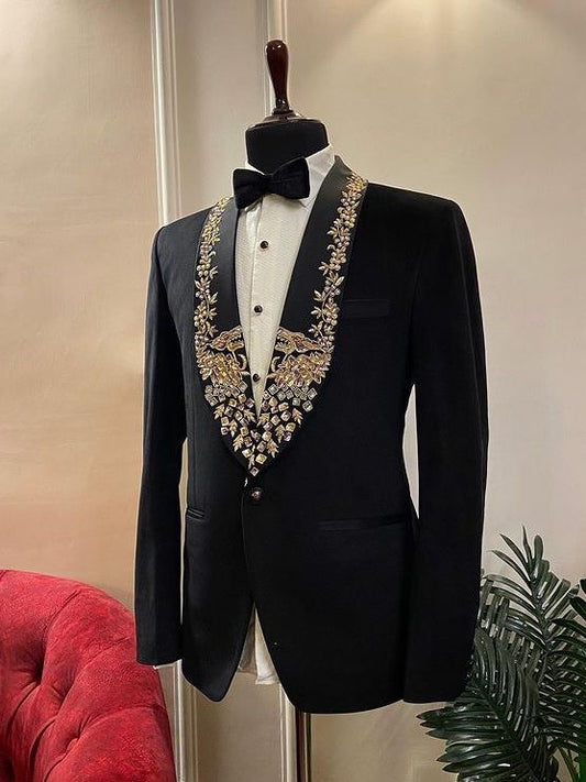 Designer Black Embroidered Blazer