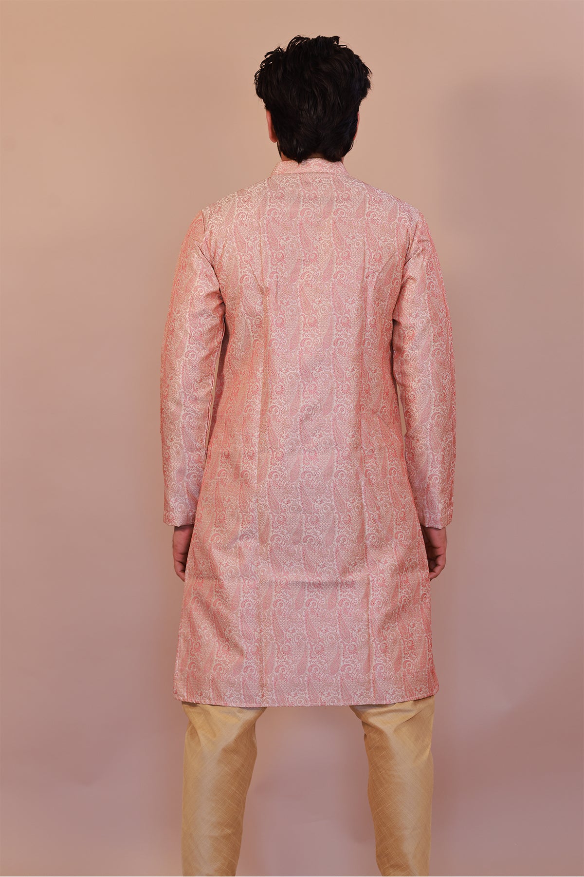 Stylish Cream-Red Indo-Western Sherwani
