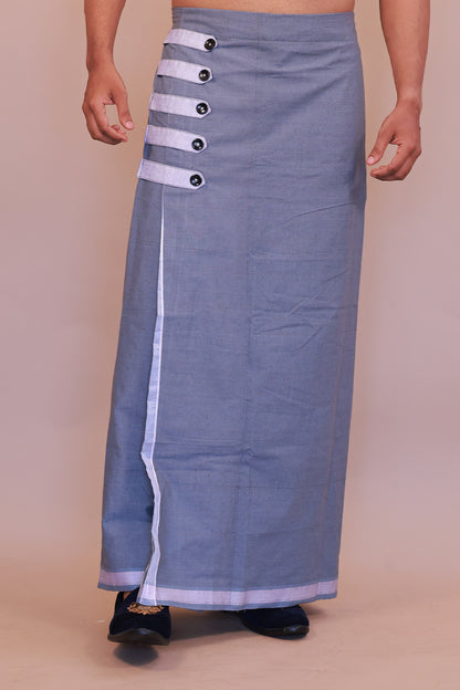 Easy-Wear Light Grey RelaxFit Lungi