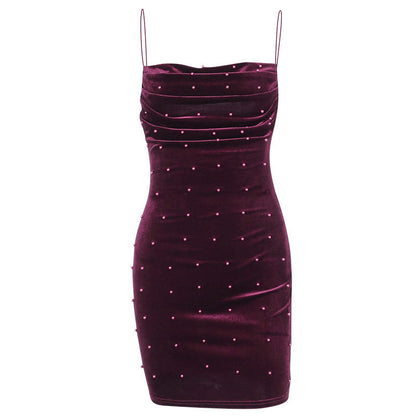 Classic Style Dress Sexy Temperament Elegant Slim Fit Backless Sling