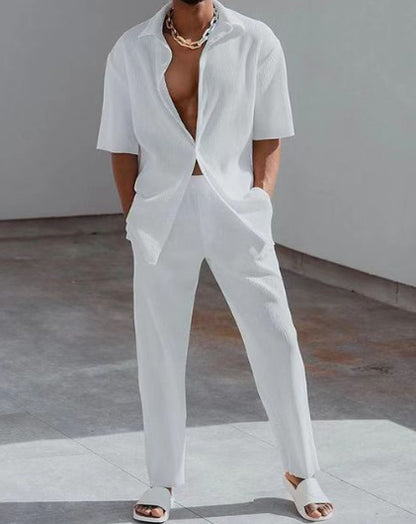 3D Short-sleeved Trousers Shirt Outfit