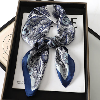 Artificial Silk Striped High-grade Korean Style Stylish Beach Arm Bag Silk Scarf