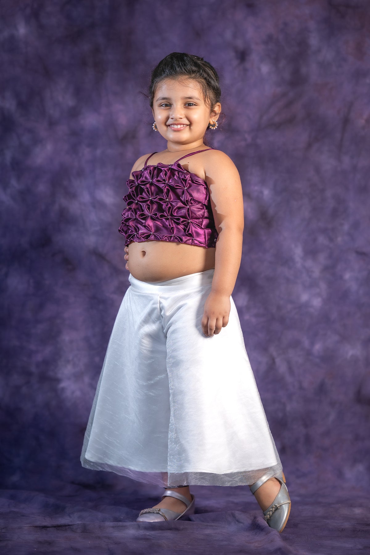 Crop top with White Palazzo