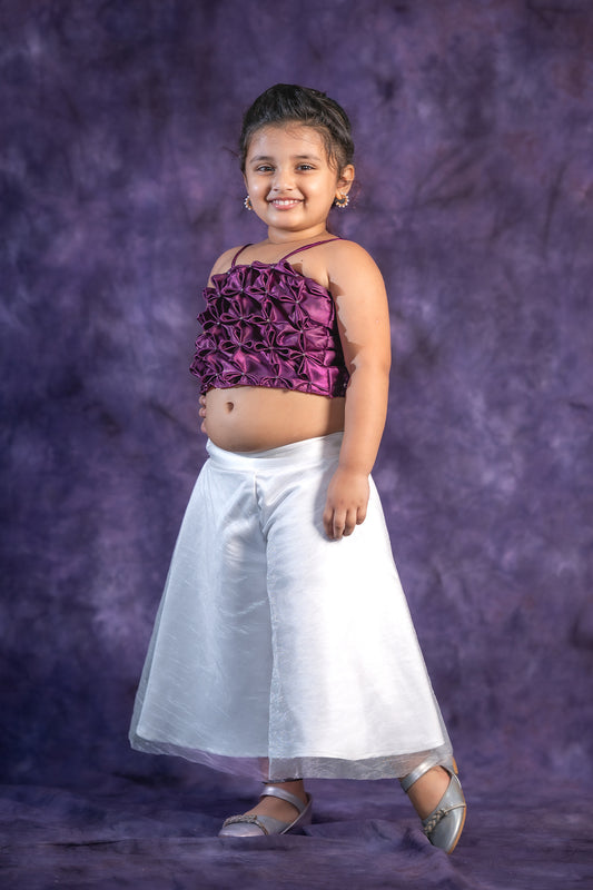 Crop top with White Palazzo