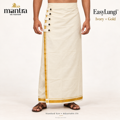 EasyLungi Ivory × Gold — design preview